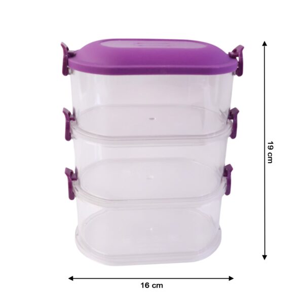 3 layer stackable airtight food storage container set (1 set) 3 layer stackable airtight food storage container set (1 set)