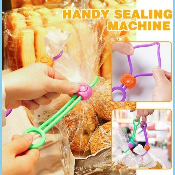 reusable silicone food bag sealing clips with lock for kitchen storage ( 3 pc)