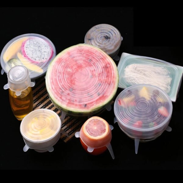 reusable stretchable food cover set (6 pc)
