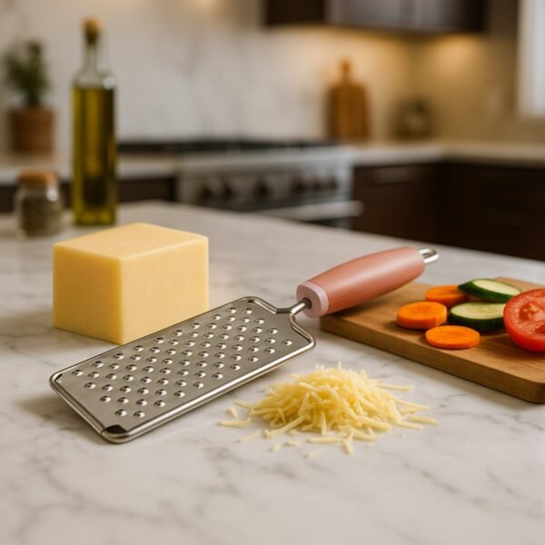 supermom stainless steel vegetable & cheese grater with soft grip handle (1 pc)