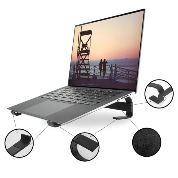 fixed metal laptop stand for desk (25 Ã— 26 cm)