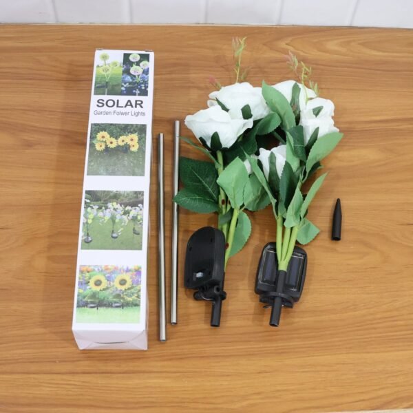 solar powered decorative garden flower lights set of 2