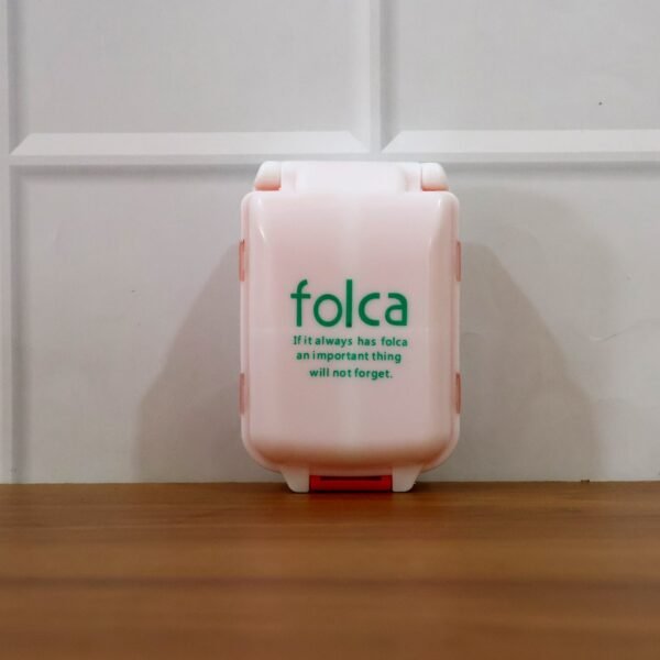 portable orange dual sided pill organizer box (1 pc)