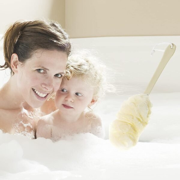 loofah back scrubber with long handle for shower & bath cleaning loofah back scrubber with long handle for shower & bath cleaning