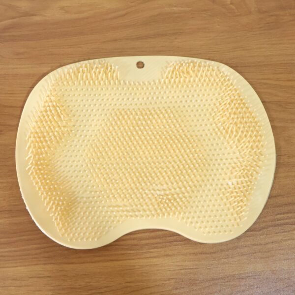 yellow silicone bath massage cushion â€“ suction cup exfoliating foot scrubber & mat