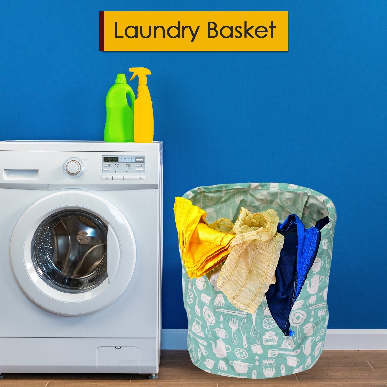 durable collapsible laundry storage bag with handles for dirty laundry