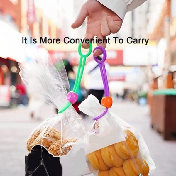 reusable silicone food bag sealing clips with lock for kitchen storage ( 3 pc)