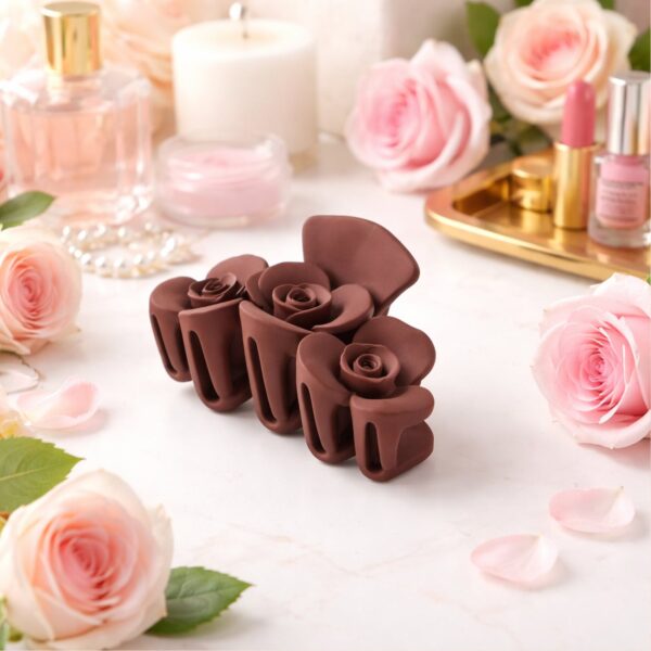 elegant rose shaped hair claw clip for women & girls (1 pc)