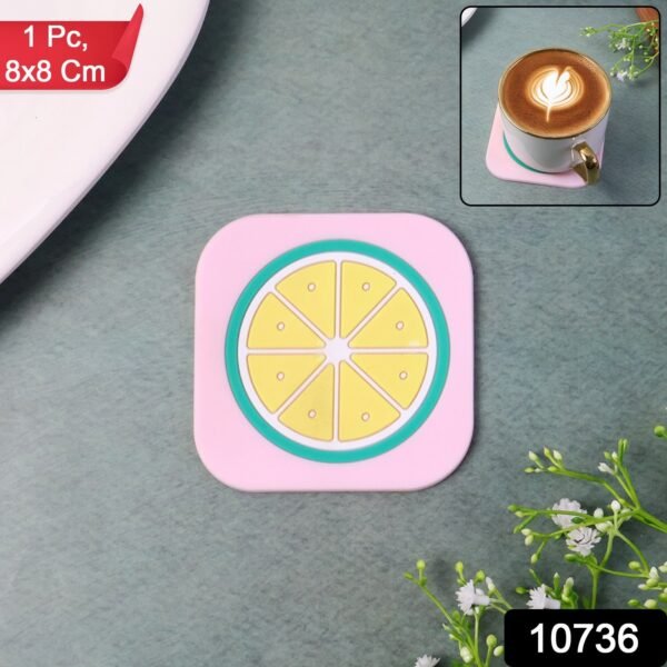 premium silicone drink coaster (1 pc, 8Ã—8 cm / mix design)