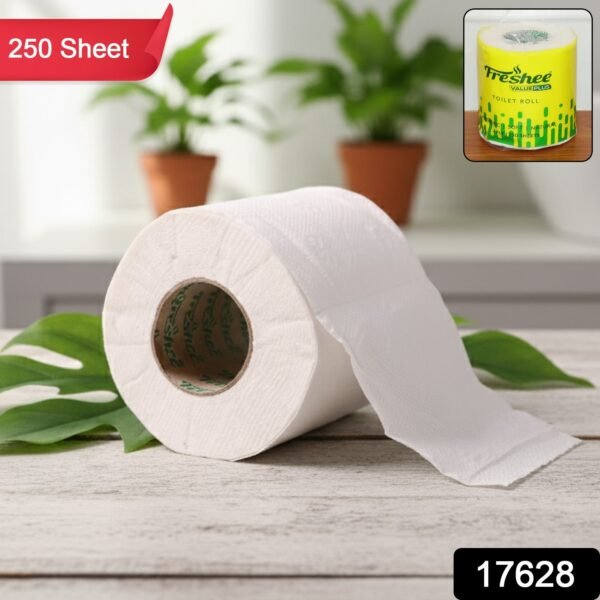freshee ultra soft 2 ply toilet roll â€” 250 sheets per roll (10x10 cm)