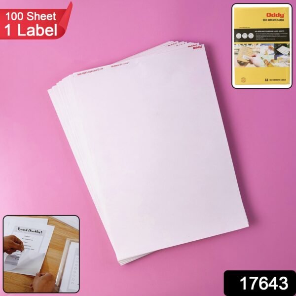 oddy self adhesive label sheets â€“ a4 full sheet labels (100 sheet)