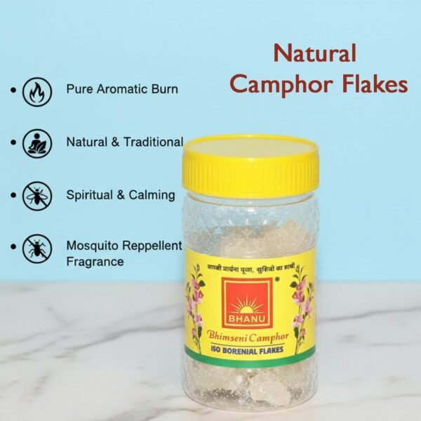 premium bhimseni camphor iso borneol flakes (20gm / 1 pc)