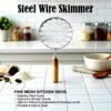 stainless steel wire skimmer with wooden handle (1 pc)