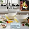 plastic rice pulses fruits vegetable noodles pasta washing bowl and strainer (2 pc)