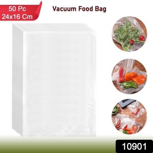 heavy duty vacuum sealer food bags (24Ã—16 cm, pack of 50)