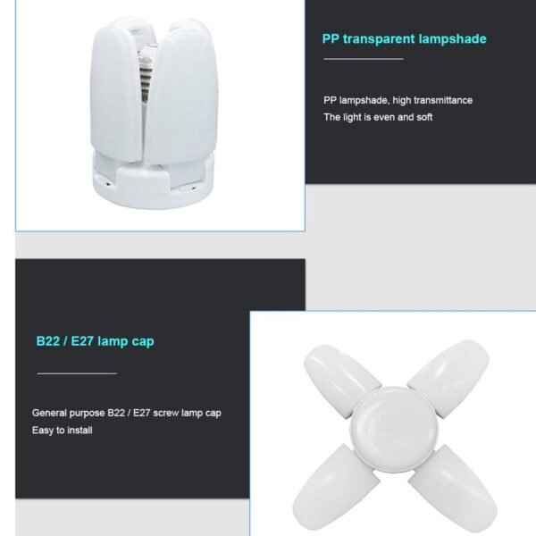 foldable led fan blade bulb 28v (1 pc)