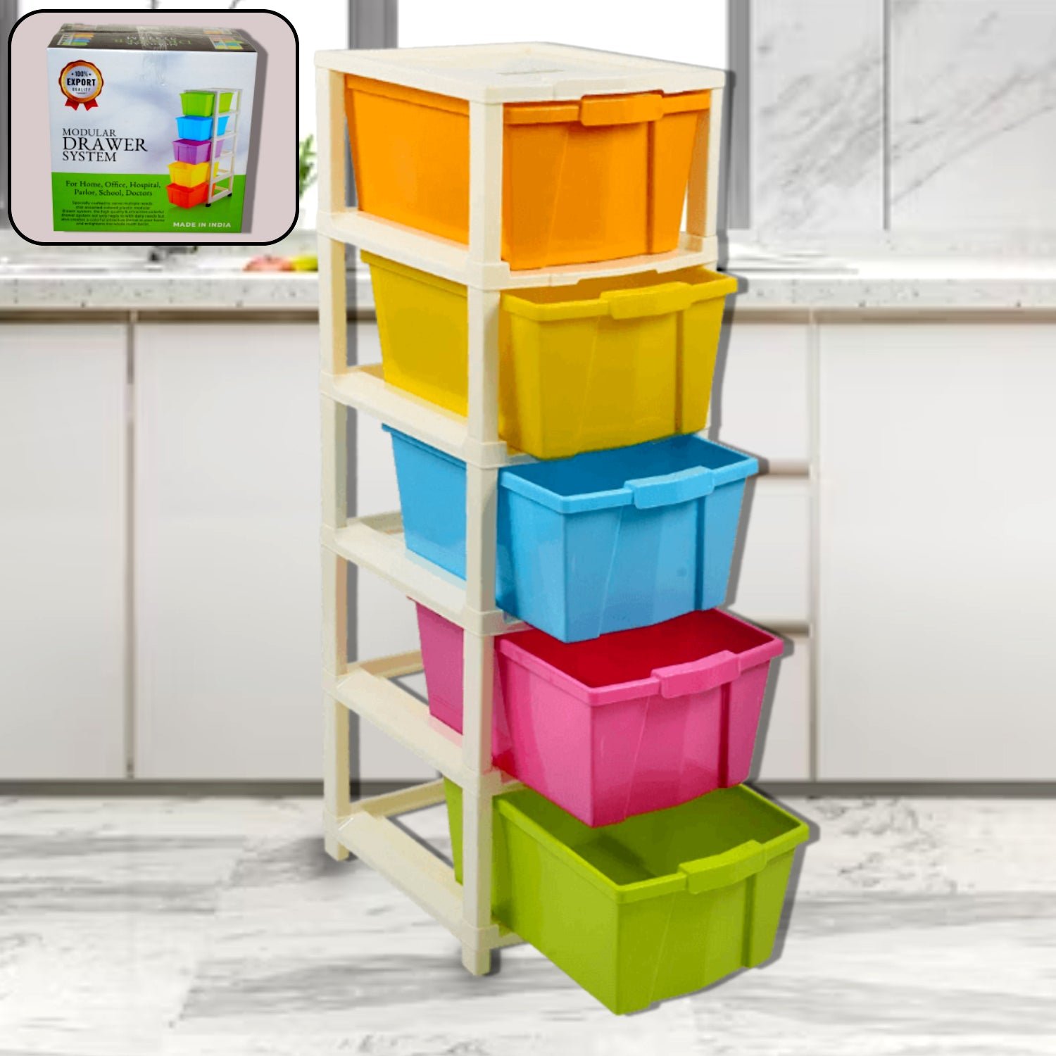 multipurpose modular drawer organizer storage box 5 layers