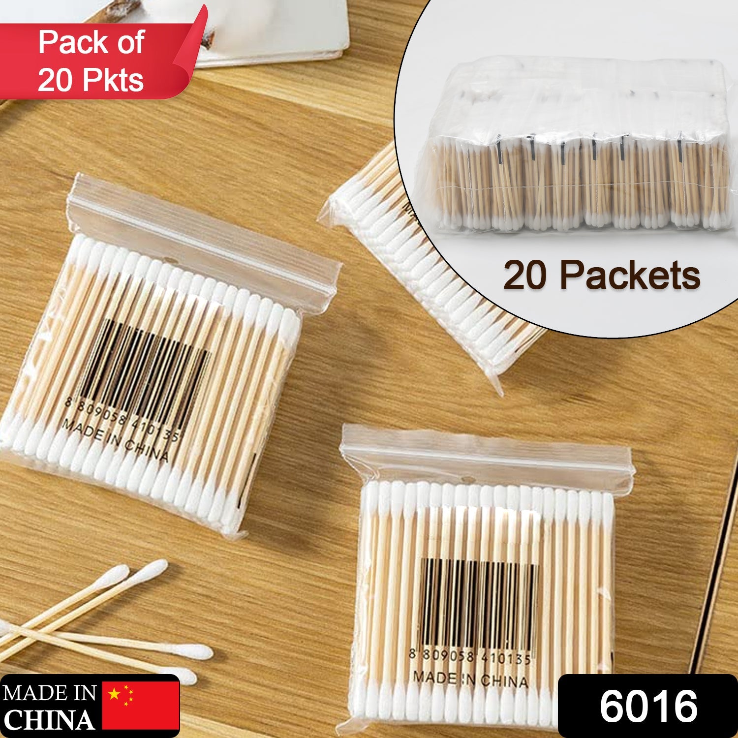 eco friendly bamboo cotton swabs (pack of 20 / per packet 70 pcs)
