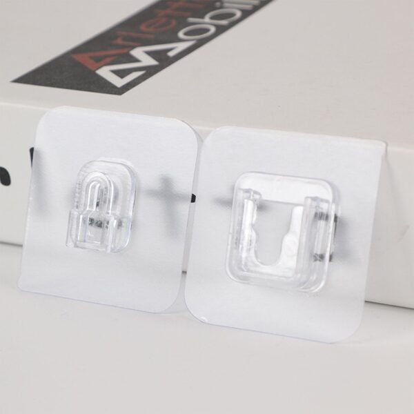 adhesive plastic wall hooks heavy duty (1 pair)