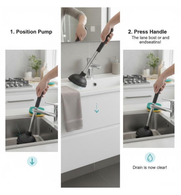 drain unblocker pump for kitchen, sink & toilet cleaning drain unblocker pump for kitchen, sink & toilet cleaning