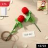 romantic artificial rose ring box stick â€“ 2 piece flower shaped