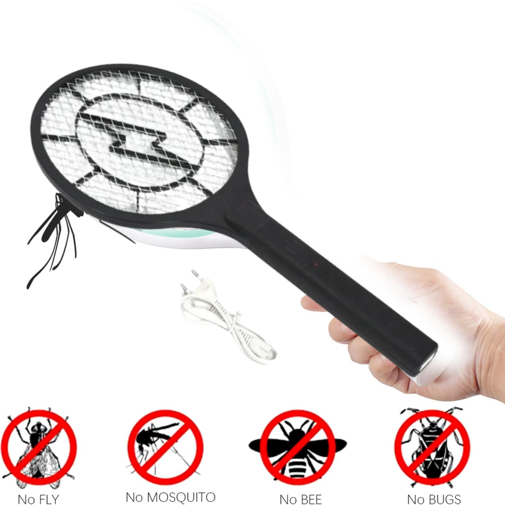 rechargeable electric mosquito killer racket with cable