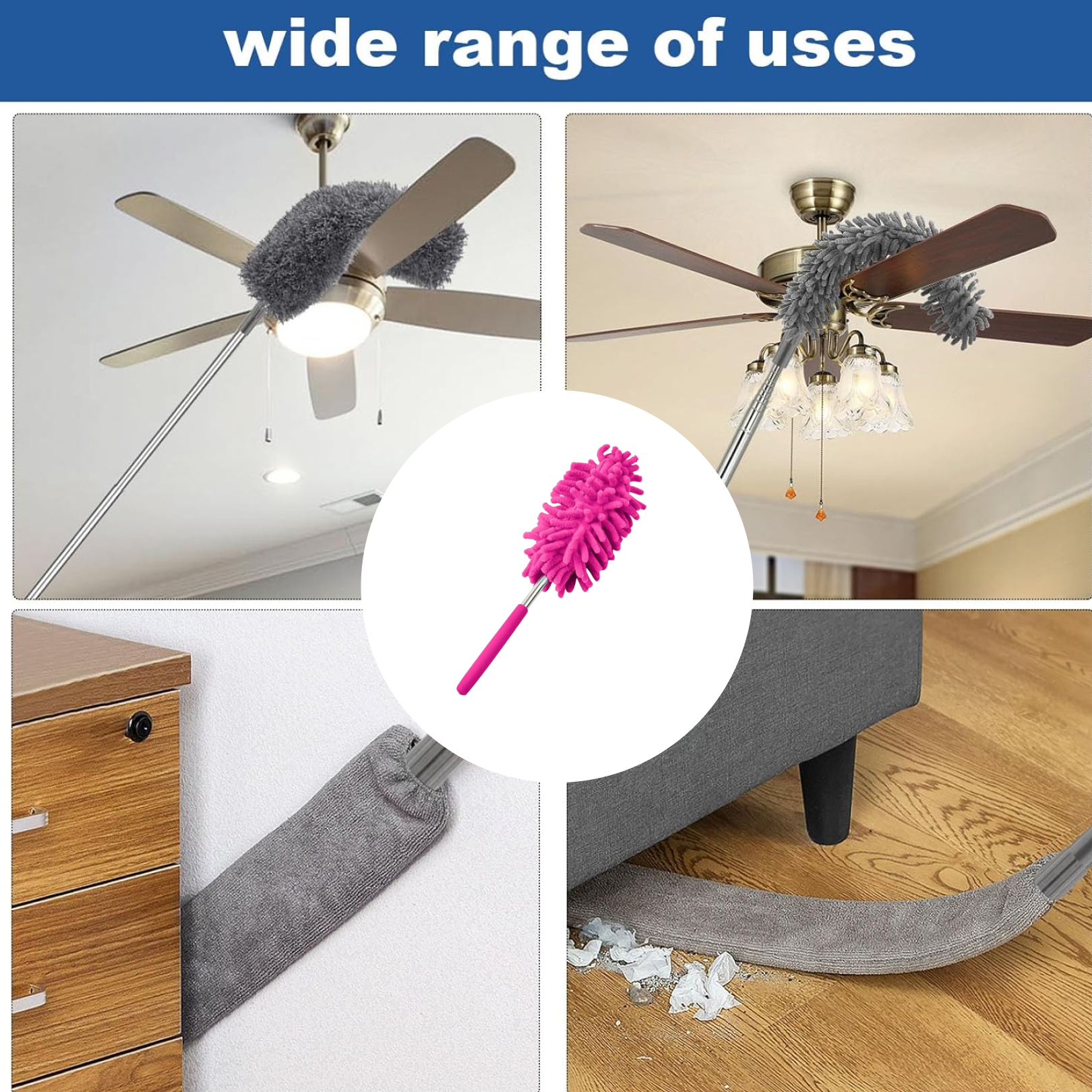 multipurpose microfiber fan cleaning duster for quick and easy cleaning