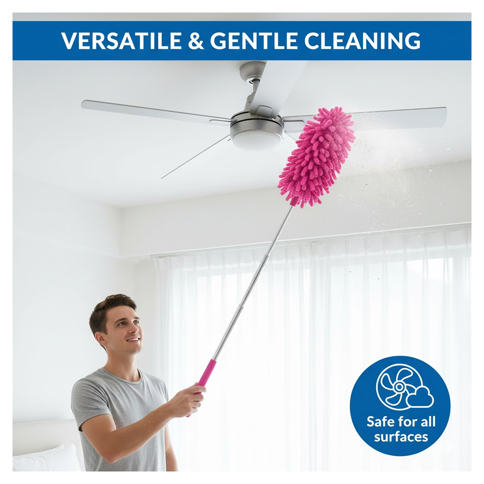 multipurpose microfiber fan cleaning duster for quick and easy cleaning