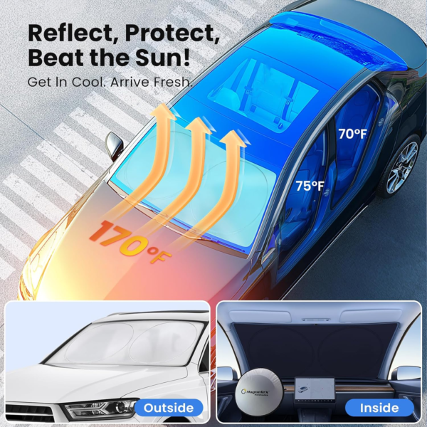 foldable car windshield sunshade for heat protection