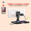 multi purpose wall holder stand for charging mobile (black)