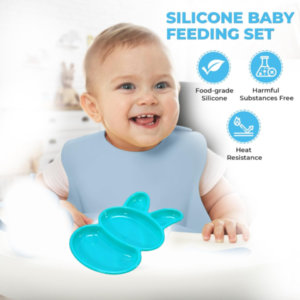 6 piece rabbit shape dish set for kids (multicolor)