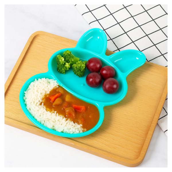 6 piece rabbit shape dish set for kids (multicolor)