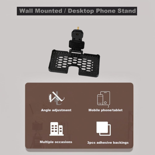 multi purpose wall holder stand for charging mobile (black)