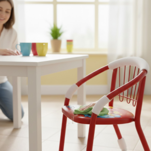 multicolor cartoon design baby chair with metal backrest soft cushion for kids 4 pcs