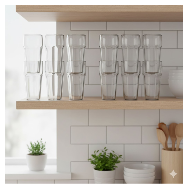 supermom transparent smoothy glass set (approx 300ml / 6 pc)