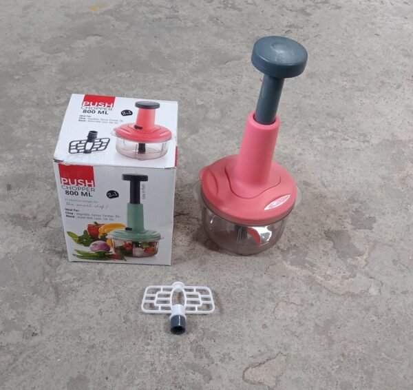 2 in 1 push chopper 800ml with stainless steel blade for quick food prep