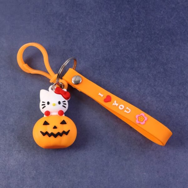 cute cartoon cat & pumpkin theme silicone keychain (1 pc) cute cartoon cat & pumpkin theme silicone keychain (1 pc)