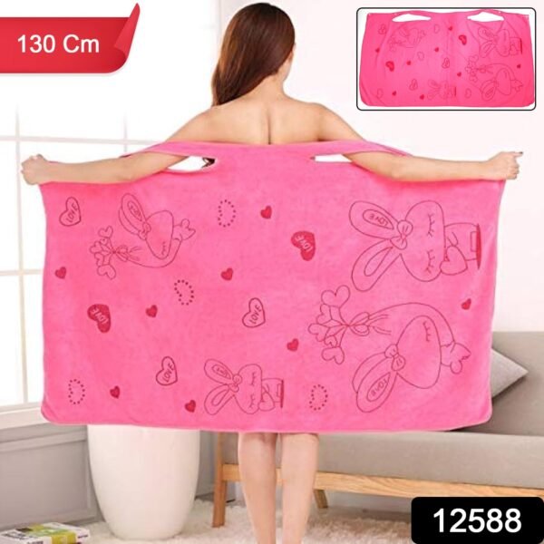 soft & absorbent microfiber bath towel wrap with shoulder straps (1 pc)