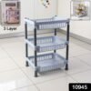 3 layer multipurpose kitchen storage basket rack