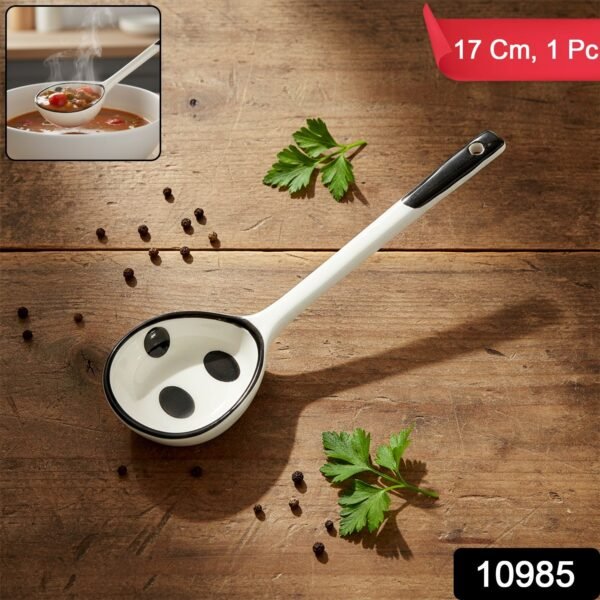 premium 17 cm heat resistant ceramic soup ladle
