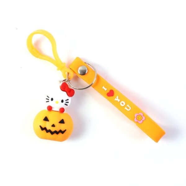 cute cartoon cat & pumpkin theme silicone keychain (1 pc) cute cartoon cat & pumpkin theme silicone keychain (1 pc)