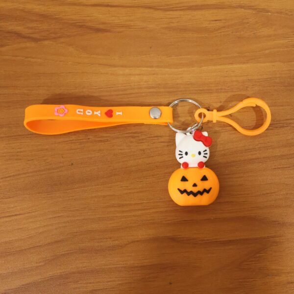 cute cartoon cat & pumpkin theme silicone keychain (1 pc) cute cartoon cat & pumpkin theme silicone keychain (1 pc)