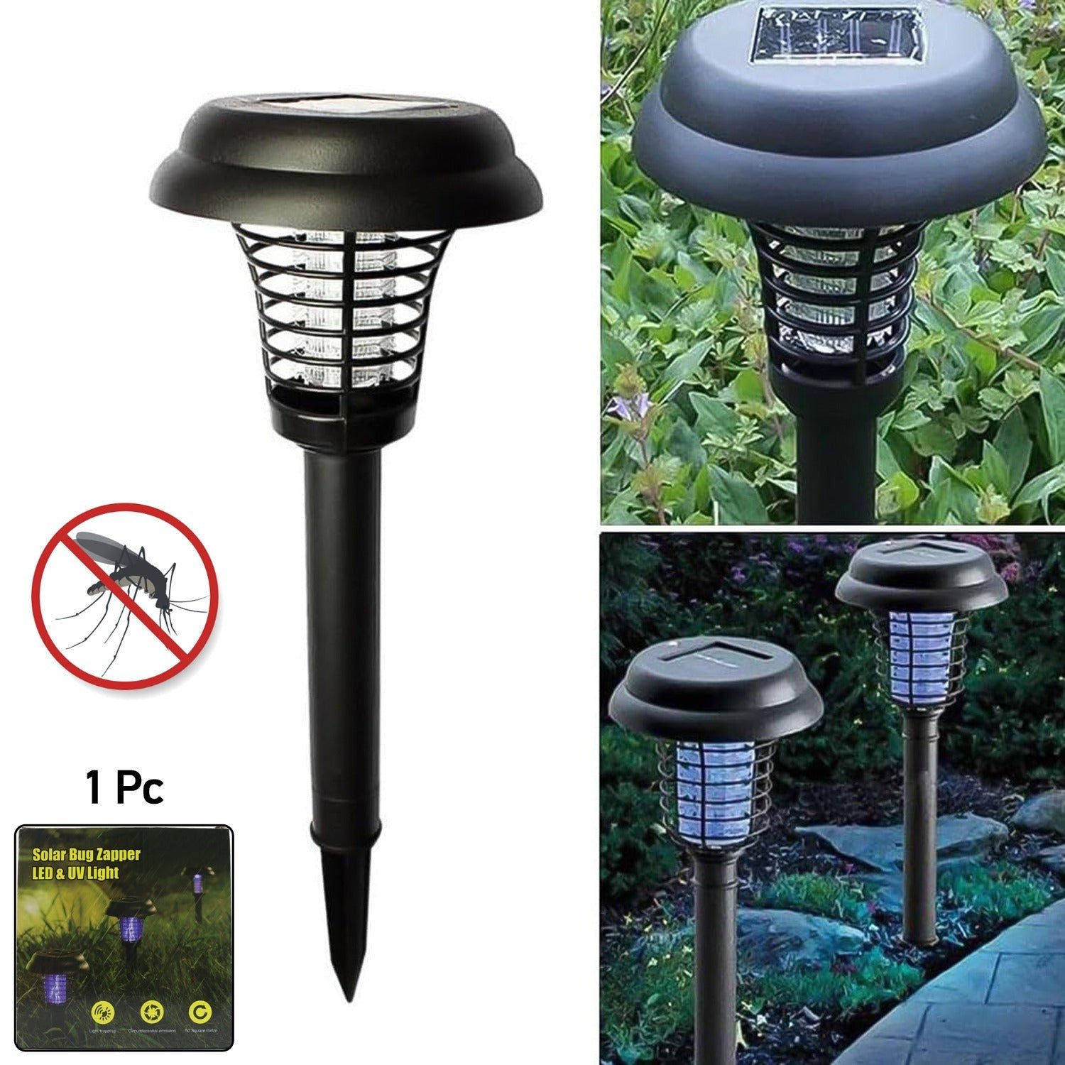 big garden lighting uv led solar powered mosquito trap and bug zapper (1 pc)