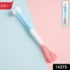 2 in 1 baby tongue cleaner and oral massager stick with soft silicone brush head