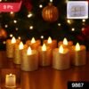 christmas premium glitter led tealight candles (9 pc set)