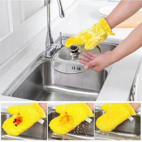 fiber reusable multipurpose dishwashing gloves household kitchen ( 1 pc ) fiber reusable multipurpose dishwashing gloves household kitchen ( 1 pc )