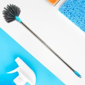 extendable stainless steel cobweb brush for ceiling, lights, fans & home dusting
