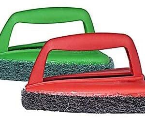 bathroom brush with abrasive scrubber for superior tile cleaning