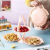 3 layer foldable multi purpose snack, fruit & dessert serving stand (1 pc)