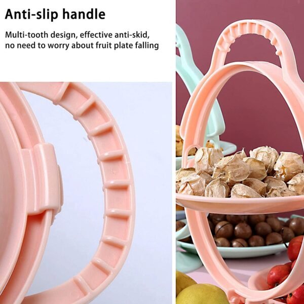3 layer foldable multi purpose snack, fruit & dessert serving stand (1 pc)